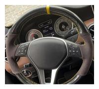 VBCXGV Coprivolante per Auto in Pelle Scamosciata Nera Carbone, per Mercedes Benz W176 W246 Classe C W204 C117 C218 X218 W212 C207 A207 X156
