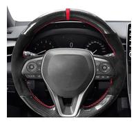 VBCXGV Coprivolante per Auto in Pelle Scamosciata Nera Carbone, per Toyota Avalon Camry Crown 2018-2019 RAV4 2019 Corolla 2018-2020