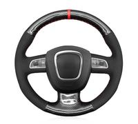 VBCXGV Coprivolante per Auto in Pelle Scamosciata Nera Cucita a Mano, Colore Nero Carbone, per Audi A3 (8P) A4 (B8) A5 A8 A8 L Q7 RS 4 S4 S5 S6