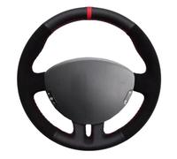VBCXGV Coprivolante per Auto in Pelle Scamosciata Nera Cucito a Mano, per Renault Clio 3 2005-2013, Clio Dynamics 2008 MK 3 2010
