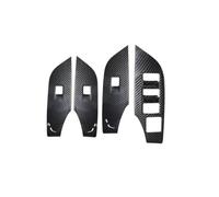 VBCXGV Pannello Decorativo per Pulsanti di Sollevamento del Vetro del finestrino dell'auto, Colore Nero Carbonio, per Toyota RAV4 2020-2024