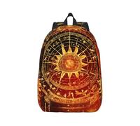 Vbcxza Gears Clock Bronze Century Print Canvas Zaino, dimensioni medie e piccole, perfetto per escursioni, viaggi e uso quotidiano, Nero , M, Zainetto