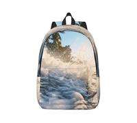 Vbcxza Zaino in tela con stampa di palme oceaniche, dimensioni medie e piccole, perfetto per escursioni, viaggi e uso quotidiano, Nero , S, Zainetto