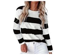 VBEDKDEB Felpa a maniche lunghe con scollo rotondo da donna, stampa non posizionata, casual, basic, autunno polo da donna Y2K 2025, Le Noir, XXL