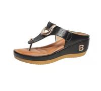 VBEDKDEB infradito da donna, infradito estive, sandali da donna, comodi con suola spessa e morbida zeppa, alla moda, correttivi, sandali da spiaggia, Nero , 39 EU