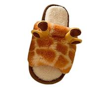VBEDKDEB Pantofole da donna invernali calde giraffe pantofole da donna invernali calde pantofole in cotone, Colore: arancione., 39 EU