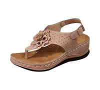 VBEDKDEB Sandali estivi da donna, comodi, da donna, dal design ergonomico, con zeppa, alleviano l'affaticamento dei piedi, comodi e funzionali, sandali romani da donna, Colore: rosa., 37.5 EU