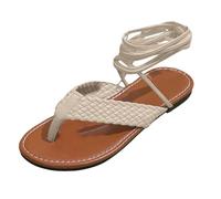 VBEDKDEB Sandali estivi da donna, comodi, da donna, per la primavera e l'autunno, piatti, leggeri, intrecciati, con punta aperta, casual, da spiaggia all'aperto, con plateau, gold, 38.5 EU