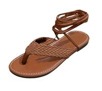 VBEDKDEB Sandali estivi da donna, comodi, da donna, per la primavera e l'autunno, piatti, leggeri, intrecciati, con punta aperta, casual, da spiaggia all'aperto, con plateau, marrone, 41 EU