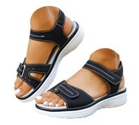 VBEDKDEB Sandali estivi da donna, comodi, estivi, da donna, per il tempo libero, sportivi con una cinghia, comodi sandali da spiaggia, Nero , 37.5 EU