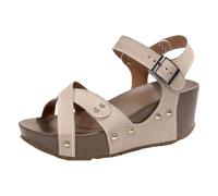 VBEDKDEB Sandali estivi da donna, comodi, estivi, scarpe da donna con suola spessa e zeppa, che aumentano la statura, sandali alla moda e casual per attività all'aria aperta con cinturino cavo, beige