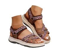 VBEDKDEB Sandali estivi da donna, con plateau e plateau, regolabili, alla moda, versatili, comodi, per il tempo libero, per lo sport, estivi, caffè, 37 EU