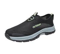 VBEDKDEB Scarpe casual da uomo, comode e morbide, traspiranti, per il tempo libero, in rete, cave, traspiranti, Nero , 43.5 EU