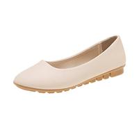 VBEDKDEB Scarpe da ballerina da donna comode ballerine piatte moda primavera scarpe casual tacco basso suola morbida comoda tinta unita piatta leggera Leo ballerine da donna, beige., 38.5 EU