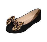VBEDKDEB Scarpe da ballerina da donna, comode ballerine piatte slip-on, apertura piatta, primavera/leggere, traspiranti, con grande decorazione a fiocco, fondo morbido, ballerine leo casual da donna
