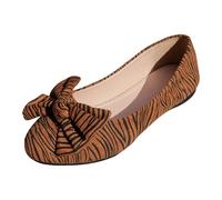 VBEDKDEB Scarpe da ballerina da donna, comode ballerine piatte slip-on, apertura piatta, primavera/leggere, traspiranti, con grande decorazione a fiocco, fondo morbido, ballerine leo casual da donna