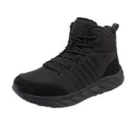 VBEDKDEB Scarpe invernali da uomo, calde, invernali, a cinque dita, in cotone, antiscivolo, resistenti all'usura, coppia di scarpe da trekking calde e alte e in lana, Nero , 40 EU