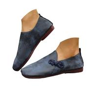 VBEDKDEB Slip On Sneakers da donna per il tempo libero, scarpe basse alla moda con motivo floreale per donna, punta grande, retrò, scarpe da mulo, basse, comode, scarpe da ginnastica da donna, Blu