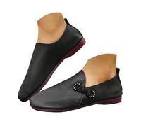 VBEDKDEB Slip On Sneakers da donna per il tempo libero, scarpe basse alla moda con motivo floreale per donna, punta grande, retrò, scarpe da mulo, piatte, comode, scarpe da donna, Nero , 40 EU