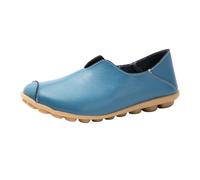 VBEDKDEB Slipper Donna Loafer Mocassini, Scarpe basse comode, per il tempo libero, single, in pelle, tinta unita, piatta, per il tempo libero, Blu, 38.5 EU