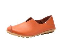 VBEDKDEB Slipper Donna Loafer Mocassini, Scarpe basse comode, per il tempo libero, single, in pelle, tinta unita, piatta, per il tempo libero, Colore: arancione., 43 EU