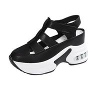 VBEDKDEB Sneaker da donna, scarpe da corsa, scarpe sportive da donna, con suola spessa, cave, alla moda, casual, suola spessa, rinforzante, sportive, alla moda, per il tempo libero, Nero , 40.5 EU