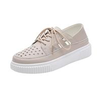 VBEDKDEB Sneaker da donna, scarpe da ginnastica, scarpe da corsa, casual, da donna, con suola spessa, tinta unita, cave, per l'estate, traspiranti, piatte per il tempo libero, scarpe da trekking