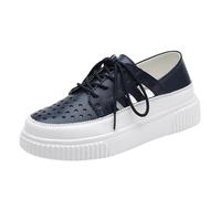 VBEDKDEB Sneaker da donna, scarpe da ginnastica, scarpe da corsa, casual, da donna, con suola spessa, tinta unita, cave, per l'estate, traspiranti, basse, per il tempo libero, da escursionismo, Blu