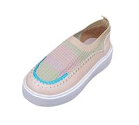 VBEDKDEB Sneaker da donna scarpe da ginnastica slip on scarpe sportive da donna casual modello leopardato primavera e autunno 2025 nuovi slip calzini calzini sneakers piatte scarpe da montagna, beige