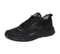 VBEDKDEB Sneakers uomo scarpe da corsa scarpe sportive moda primavera uomo scarpe sportive fondo piatto leggero tessuto mosche design cavo traspirante confortevole tinta unita scarpe da trekking, Nero