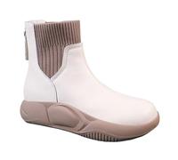 VBEDKDEB Stivaletti da donna alla moda, alla moda, con suola spessa, maniche medie, peluche, caldi stivali da neve per esterni 2222222222222Stivali da donna, beige., 35 EU