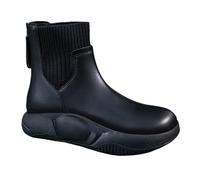 VBEDKDEB Stivaletti da donna alla moda, alla moda, con suola spessa, maniche medie, peluche, caldi stivali da neve per esterni 2222222222222Stivali da donna, Nero , 37.5 EU