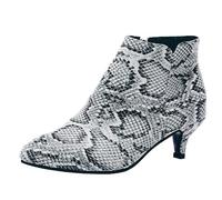 VBEDKDEB Stivaletti Donna Stivali Alla Caviglia Stivali Da Donna Tempo Libero Roma Solido Grandi Dimensioni Sottile Tacchi Med Cerniera Stivali Corti Scarpe Scarpe basse Elegante, grigio., 39 EU