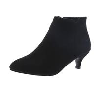 VBEDKDEB Stivaletti Donna Stivali Alla Caviglia Stivali Da Donna Tempo Libero Roma Solido Grandi Dimensioni Sottile Tacchi Med Cerniera Stivali Corti Scarpe Scarpe basse Elegante, Nero , 41 EU