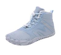 VBEDKDEB Stivali invernali da donna, stivali da neve invernali, da donna, in peluche, caldi, per attività all'aria aperta, alla moda, casual, con suola a cinque dita e suola spessa, Azzurro, 42 EU