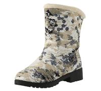 VBEDKDEB Stivali invernali da donna stivali da neve scarpe invernali nuovo confine invernale commercio estero grandi dimensioni tacco spesso plus velluto alla moda stampato caldo casual stivali da