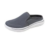 VBEDKDEB Zoccoli da uomo e donna, comode pantofole 2025, in rete estiva, traspiranti, da spiaggia, scarpe da ginnastica, slip on pantolette, leggere, da giardino, antiscivolo, per la salute, grigio