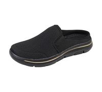 VBEDKDEB Zoccoli da uomo e donna, comode pantofole 2025, in rete estiva, traspiranti, da spiaggia, scarpe da ginnastica, slip on pantolette, leggere, da giardino, antiscivolo, per la salute, Nero , 47