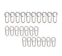 Vbest Life 50PCS Clip da Pesca Ovali Potenti in Acciaio Inossidabile - Connettore a Scatto Terminale Attrezzatura (L)