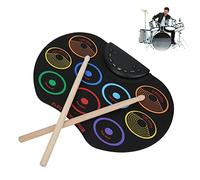 Vbest life Pad per Batteria Elettronica Set di Batteria Arrotolabile in Silicone Portatile Strumento a percussione per Principianti Adulto Arrotolato a Mano colorato(Colorato)