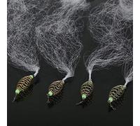 Vbest life Reti da Pesca durevoli 4 Pezzi, Rete da Pesca a Molla in Rame con Accessori Perline Luminose per la Pesca Notturna(8#)