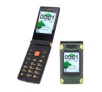 VBESTLIFE 2G Flip Celfone per Anziani, 3 Pollici e 2,6 Pollici a Doppio Schermo Telefono a Flip Ultra Sottile per Anziani e Telefono Cellulare Sbloccato con SOS, Doppia Sim, 4800 MAh (GREEN)