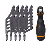 VBESTLIFE 5 Pezzi Lama Taglio a Filo a Filo, Lama in Acciaio Al Carbonio Alto, Design dei Denti a 3 Lati, con Maniglia, per Tagliare il Muro a Secco, il Compensato, la Plastica e Altro