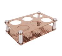 VBESTLIFE 6 Buche Porta del Vassoio in Vetro, Porta in Bicchiere D'acciaio Vino in Bicchiere di Bicchieri da Portate per, Festa, Club (Oro rosa 2x3 = 6 fori (Apertura da 3,8 cm/ 1.5in))