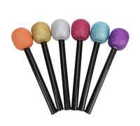 VBESTLIFE 6 Pezzi di Microfono Finto in Plastica, Microfono Glitterato Multicolore per Bambini, Karaoke di Halloween e Natale, Costume, Compleanno
