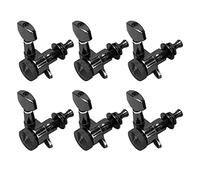 VBESTLIFE Accordatori per Chitarra di Alta qualità con Bloccaggio, Pioli per Chiavi di Accordatura Sigillati, Materiale in Lega Nera, 6 Viti, Manutenzione Dell'intonazione, Facile Installazione per