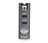 VBESTLIFE Adattatore da M.2 NVMe a Tipo E, Doppia Porta USB 3.2 Scheda di Espansione da 10 Gbps con Alloggiamento in Lega di Alluminio per Scheda Madre