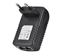 VBESTLIFE Adattatore Ethernet per iniettore Poe da Parete 0,5V 0,5A Alimentatore per Telefono/Telecamera IP Alimentatore EU (Schwarz)