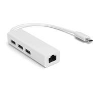 VBESTLIFE Adattatore Ethernet RJ45 Tipo C a USB 2.0, Espandi 3 Porte, Interfaccia USB 2.0/1 Porta RJ45, Scheda di Rete 100M, per XP/7/8/OS X(RJ45)