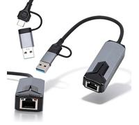 VBESTLIFE Adattatore Ethernet USB 3.0 5G, Convertitore Adattatore Internet di Rete LAN USB A/tipo C 2 in 1 Ad Alta velocità da 5000 Mbps per PC Portatile